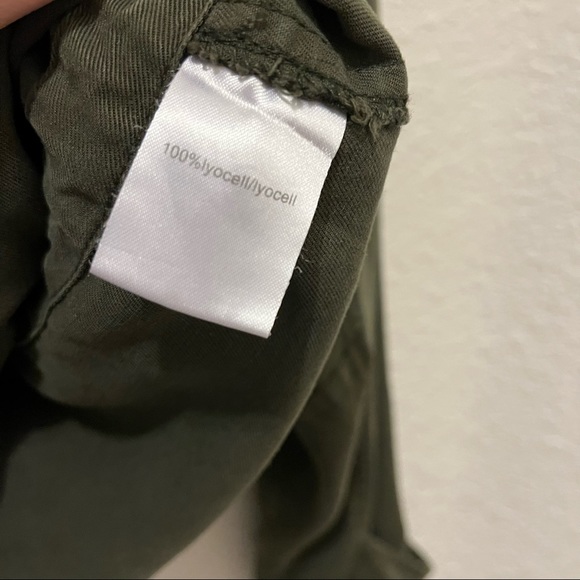 Pam & Gela Utility Cargo Military Jacket Army Green Zip Snap Button Womens Sz M - Picture 12 of 13